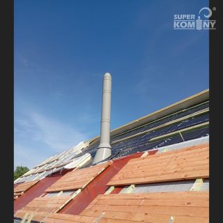 📍Chomoutov Dodání a montáž zděného komínového systému SUPER BLOK Universal s nerezovou nadstřešní částí SCHIEDEL PERMETER...