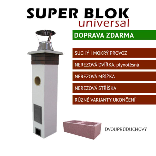 Dvouprůduchový komínový systém SUPER BLOK Universal